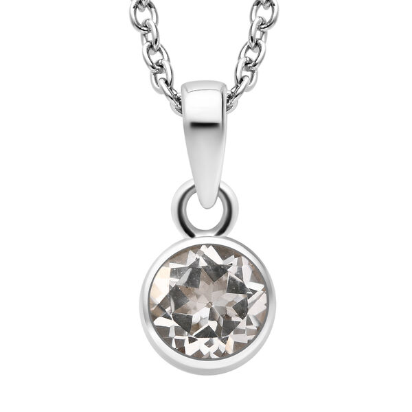 2er Set - Weißer Topas-Anhänger mit Kette und Ohrringe, 925 Silber Edelstahl, ca. 3.50 ct image number 4