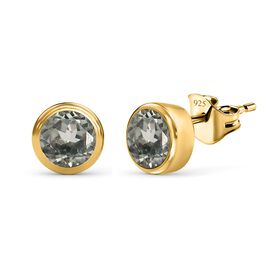 AAA Turkizit Ohrringe, 925 Silber Gelbgold Vermeil ca. 1,01 ct