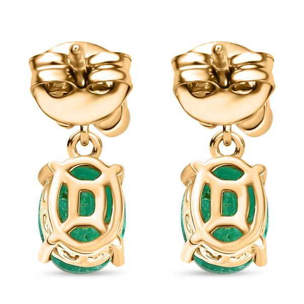 D'Joy Smaragd Triplett Quarz und wei&szlig;e Zirkon Ohrringe - 2,89 ct. image number 5