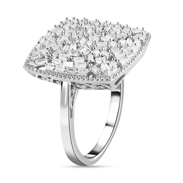 Wei&szlig;er Diamant-Cluster-Ring - 1 ct. image number 5