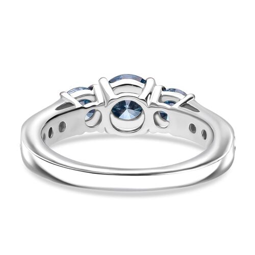 Lab Grown Blauer Diamant SI Ring 925 Silber rhodiniert (Größe 17.00) ca. 1,50 ct image number 5