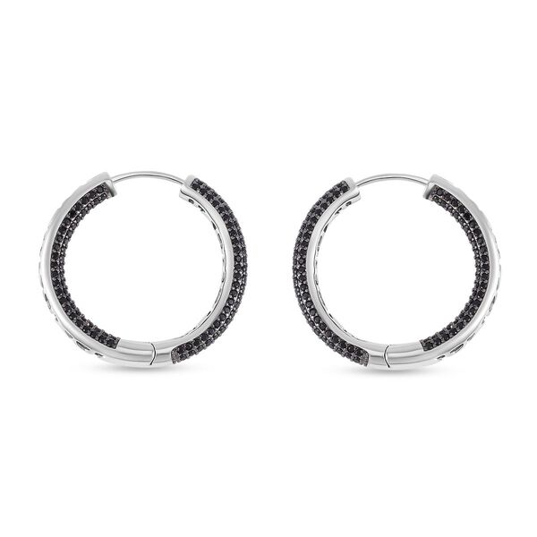 Schwarze Spinell-Inside-Out-Creolen - 2,98 ct. image number 4