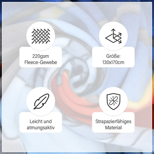 Weihnachtliche Fleecedecke mit Nikolaus und Rentier Muster image number 8