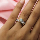 Blauer Zirkon Ring 925 Silber vergoldet  ca. 1,48 ct image number 2