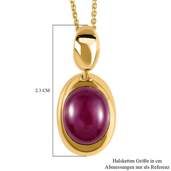 Afrikanischer Rubin (Fissure gef&uuml;llt) Anh&auml;nger mit Kette, 925 Silber vergoldet ca. 4.28 ct image number 7