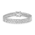 Designer inspiertes Weißes Diamant Chevron Armband, ca. 19 cm, Silberfarben