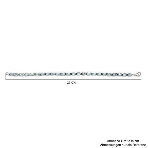 Himmelblaues Topas-Armband, ca. 20 cm, Edelstahl, ca. 14.11 ct image number 6