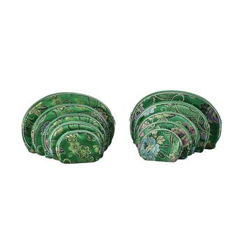 10er-Set Schmuckbeutel mit Rei&szlig;verschluss, gr&uuml;n