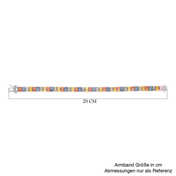 Mehrfarbiges Saphir-Armband, 19 cm, 925 Silber platiniert, 17,06 ct. image number 5