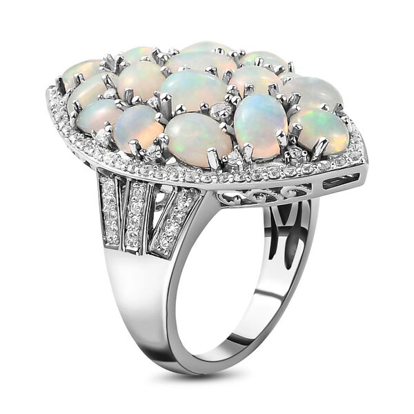 AA nat&uuml;rlicher, &auml;thiopischer Welo Opal und Zirkon-Ring - 4,31 ct. image number 5