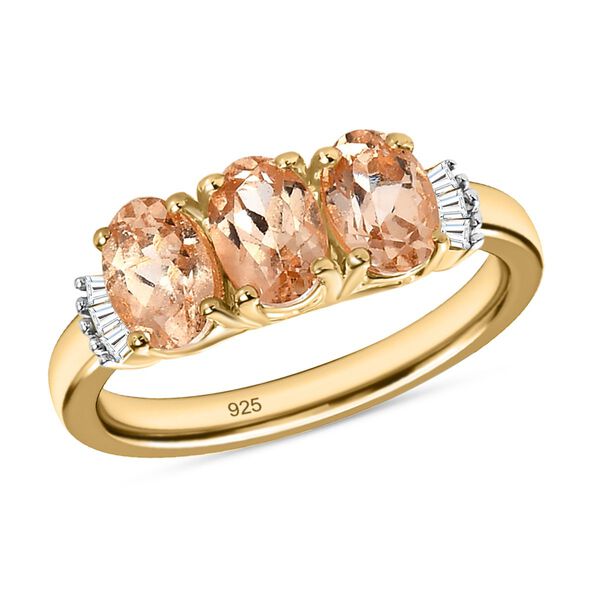 AA Ceylon kaiserlicher Granat und wei&szlig;er Diamant-Ring - 1,82 ct. image number 4