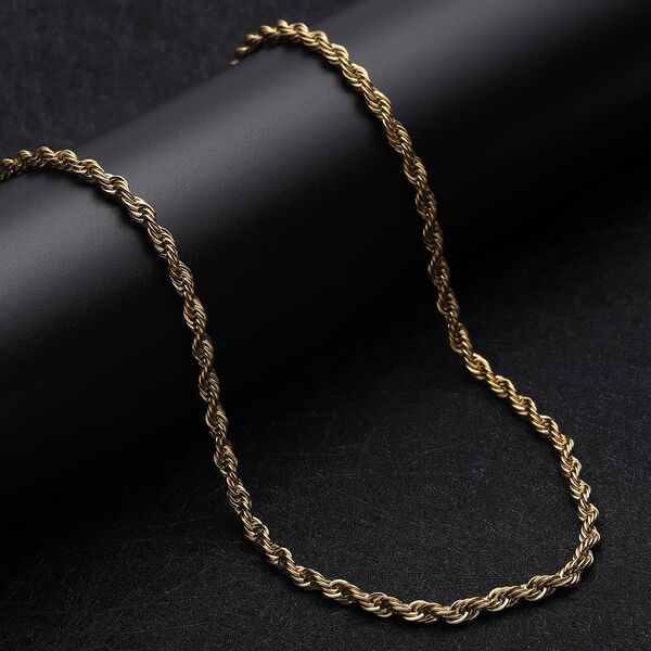 Kordelkette, ca. 60 cm, Edelstahl vergoldet image number 2