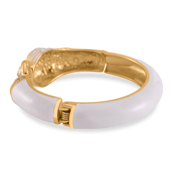 Wei&szlig;er Kristall Armreif ca. 18.5 cm emailliert image number 3