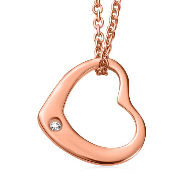 Moissanit Herz Anhänger mit 50cm Kette in Silber mit Roségold Vermeil image number 5