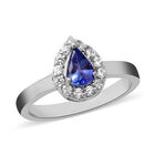 Tansanit und Zirkon-Ring, 925 Silber platiniert  ca. 1,08 ct image number 0