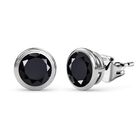 Schwarze Spinell Ohrringe, 925 Silber ca. 2,22 ct