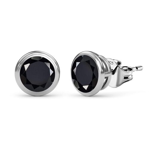 Schwarze Spinell Ohrringe, 925 Silber ca. 2,22 ct image number 0