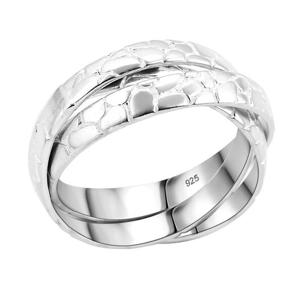 Royal Bali Kollektion - Wickelring Trio mit Kieselstein-Motiv in 925 Silber image number 3