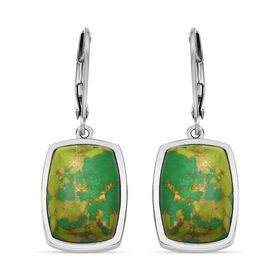 Grünes Türkis Ohrringe  Edelstahl ca. 12.15 ct