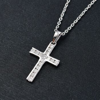 LUXURIANT SI-GH Labor Diamant Anh&auml;nger mit 45cm Kette, 925 Silber rhodiniert - 0,51 ct.