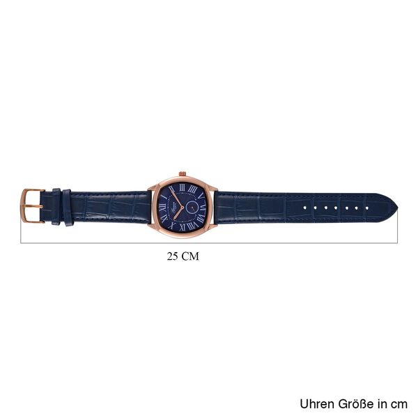 GENOA Limitierte Auflage Miyota Japanese Movement Uhr mit Echtlederarmband - Blau image number 8