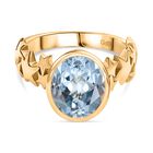 Himmelblauer Topas Ring Messing (Größe 17.00) ca. 3,50 ct