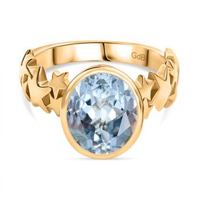 Himmelblauer Topas Ring Messing (Größe 17.00) ca. 3,50 ct