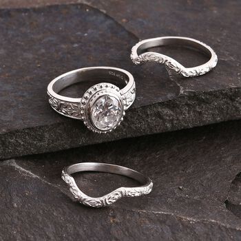 Royal Bali - D Joy Moissanit Ring 925 Silber (Gr&ouml;&szlig;e 18.00) ca. 2.78 ct