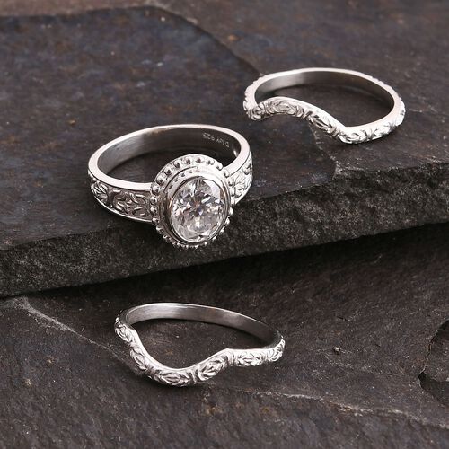 Royal Bali - D Joy Moissanit Ring 925 Silber (Größe 18.00) ca. 2.78 ct image number 1