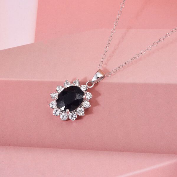 D'Joy Masoala Saphir und Zirkon Anh&auml;nger mit 50cm Kette - 6,52 ct. image number 1