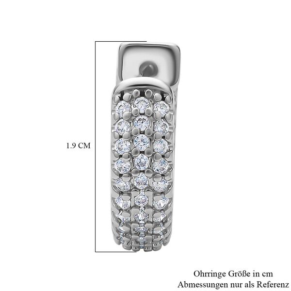 Wei&szlig;e Zirkonia-Creolen, Messing ca. 1.00 ct image number 5