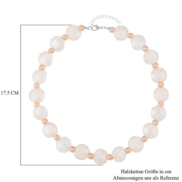 Wei&szlig;e Glas-Perlen 53,25cm Halskette und flexibles Armband im Murano-Stil image number 5