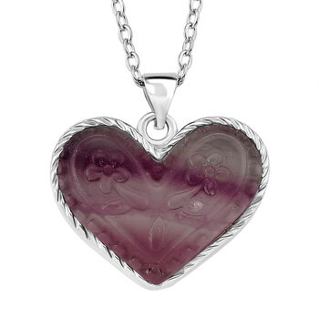 Mehrfarbiger Fluorit Schmuckset ca. 50 cm 316L Edelstahl ca. 20.00 ct