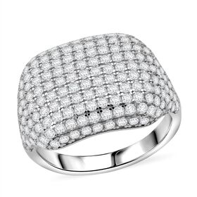 Lustro Stella Weißer Zirkonia Ring 925 Silber rhodiniert (Größe 17.00)