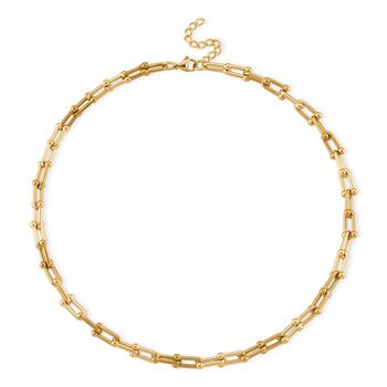 Designer inspiriert - Goldfarbe Halskette ca. 50 cm + 5 cm Extender, 316L Edelstahl ca. 46,90g