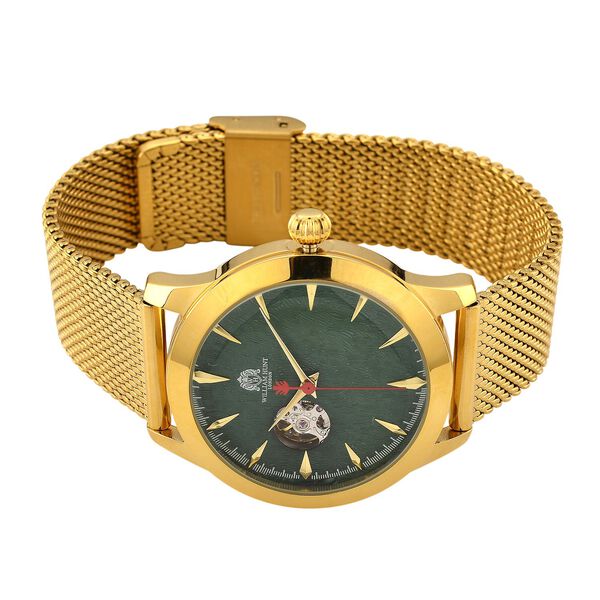 WILLIAM HUNT Armbanduhr, 21,59cm, SEIKO Automatik, Saphirglas, 5 ATM, IP-goldfarben image number 5