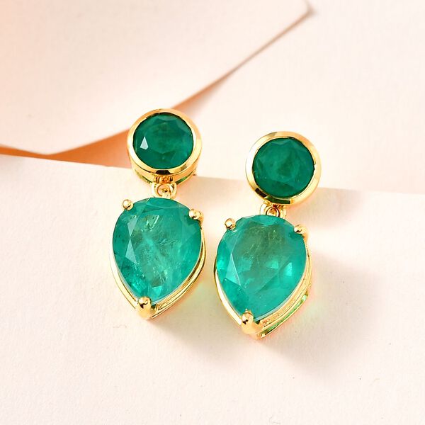 Smaragd Triplett Quarz Ohrringe - 10,23 ct. image number 2