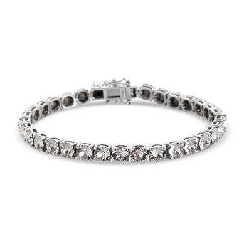 LUSTRO STELLA - &ouml;sterreichisches, wei&szlig;es Kristall-Armband, 19 cm lang, 925 Silber platiniert ca. 13,81 ct