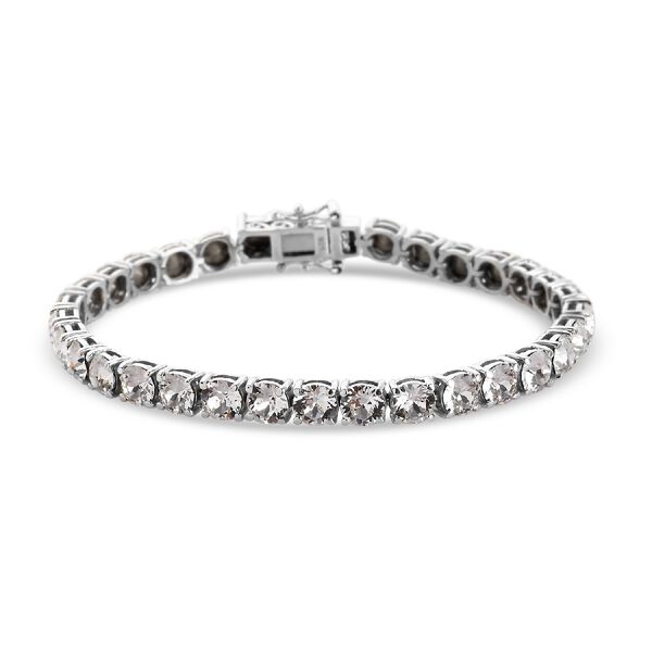 LUSTRO STELLA - &ouml;sterreichisches, wei&szlig;es Kristall-Armband, 19 cm lang, 925 Silber platiniert ca. 13,81 ct