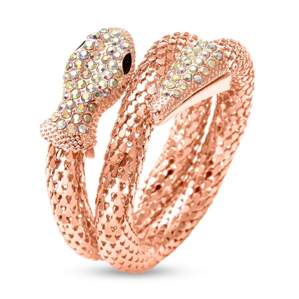Kristall Schlange gewundenes Armband in Ros&eacute;goldton - 1,70 ct.