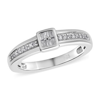 Diamant Ring 925 Silber platiniert  ca. 0,15 ct