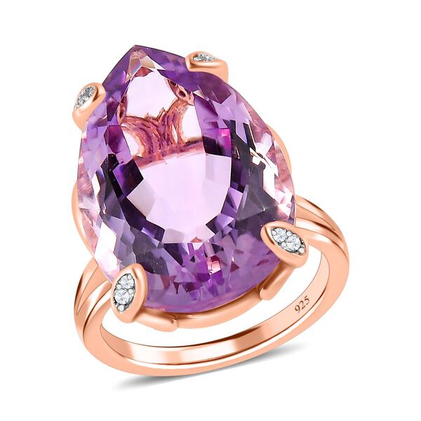 Rosa Amethyst und Zirkon Cocktail Ring - 17,74 ct. image number 4