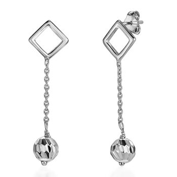 Geometrische Kugel Ohrh&auml;nger, 925 Silber