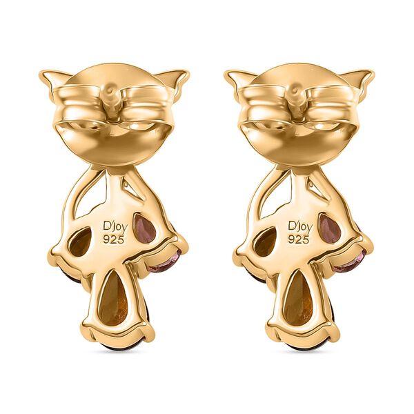 D joy Mehrfarbige-Turmalin Ohrringe 925 Silber 750 Gelb Vergoldet ca. 0.80 ct image number 5