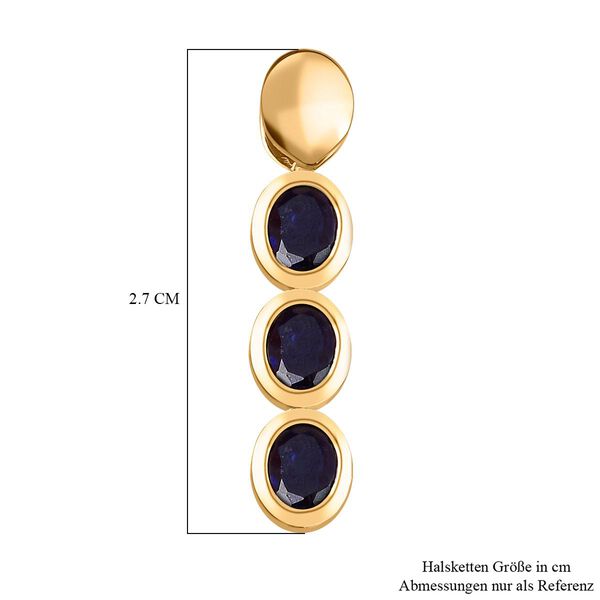 Masoala Sapphire Silber Trilogie Anhänger 1,41 Ct image number 6