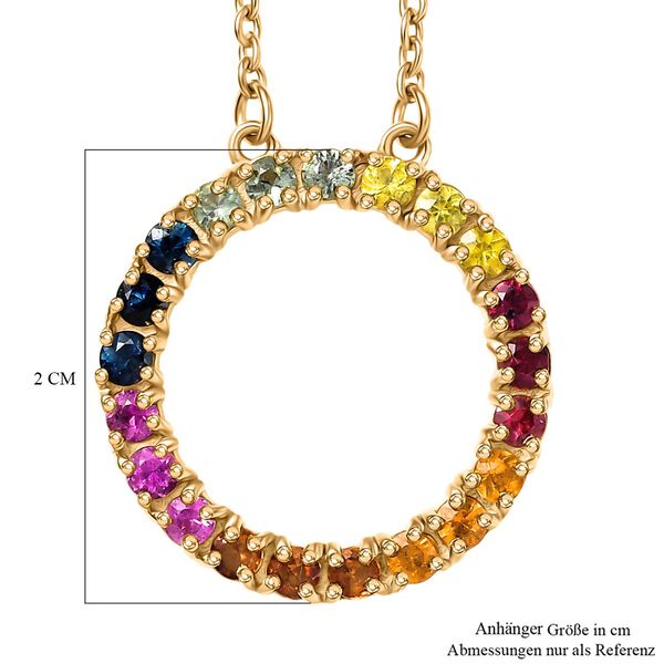 D'Joy AA Mehrfarbig Saphir Halskette ca. 45 cm 925 Silber 750 Gelbgold Vermeil ca. 1,58 ct. image number 6
