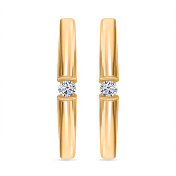 LUXURIANT SI GH Labor Diamant Ohrringe, 925 Silber Gelbgold Vermeil - 0,10 ct.