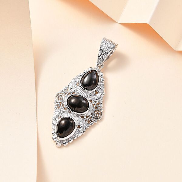 Elite Shungit Anh&auml;nger 925 Silber platiniert ca. 2.50 ct image number 2