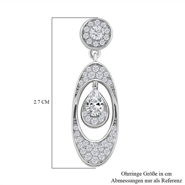 RADIANTA GRA zertifiziert Moissanit (D-VVS) Ohrringe 925 Silber rhodiniert ca. 1.01 ct image number 5