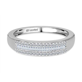 LUXURIANT SI-GH Labor Diamant Ring, 925 Silber rhodiniert - 0,25 ct.